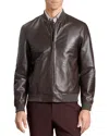 Ted Baker Waggoner Leather Bomber Jacket In Brown