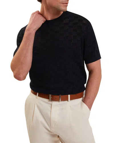 Ted Baker Watts Textured T-shirt In Black