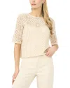 Ted Baker Waverly Openwork Top In Gold