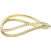 Ted Baker Wavie Faux Pearl & Crystal Hinged Bangle In Gold