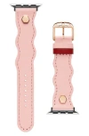 Ted Baker Wavy Leather 20mm Apple Watch® Watchband In Pink