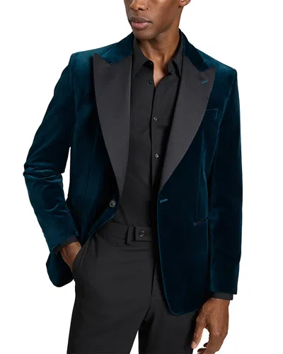 Ted Baker Webster Modern Velvet Jacket In Blue