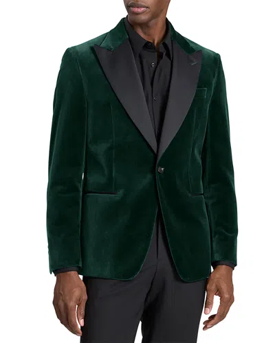 Ted Baker Webster Modern Velvet Jacket In Green