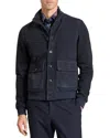 Ted Baker Weir Suede Bomber Jacket In Blue