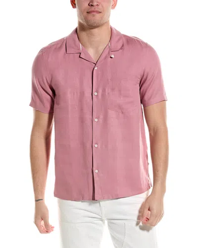 Ted Baker Wesland Revera Relaxed Fit Linen-blend Shirt In Pink