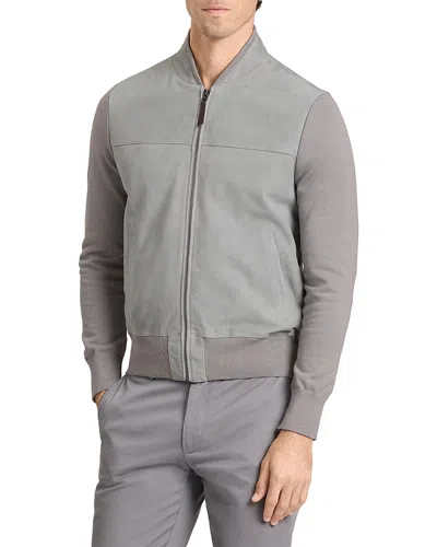 Ted Baker Wesley Suede Bomber In Gray
