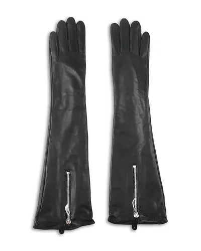 Ted Baker Westminster Long Zip Leather Gloves In Black