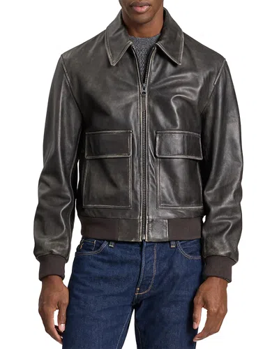Ted Baker Whistler Leather Jacket In Brown