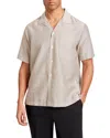 Ted Baker Wicck Relaxed Textured Stripe Shirt In Gray