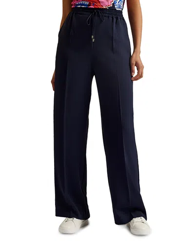 Ted Baker Wide Leg Jogger Pants In Navy