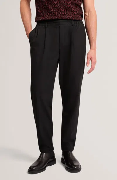 Ted Baker Wilburr Pleated Tapered Pants In Black