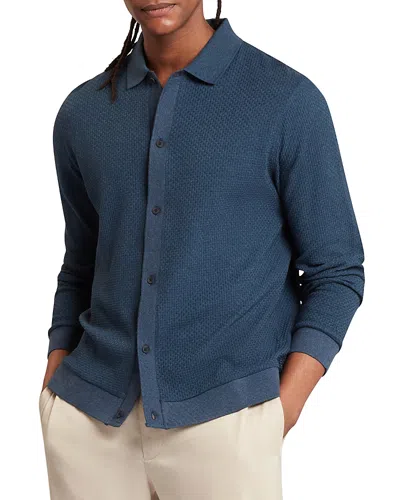 Ted Baker Wilkes Regular Fit Long Sleeve Polo Shirt In Blue