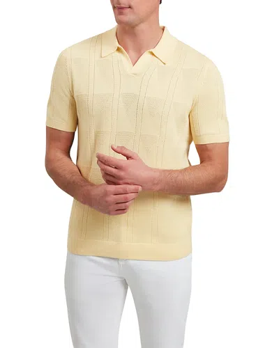 Ted Baker Willden Short Sleeve Open Neck Cotton Polo In Yellow