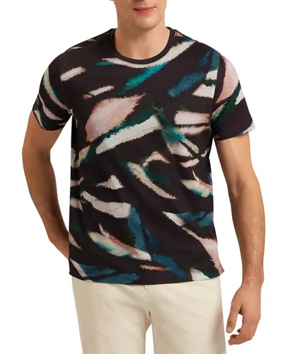 Ted Baker Wilsdor Printed Tee In Black