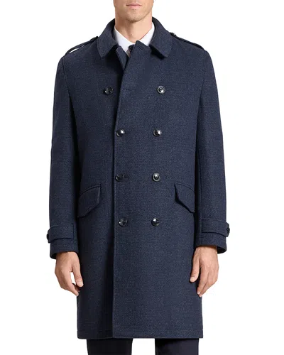 Ted Baker Windyhill Overcoat In Blue