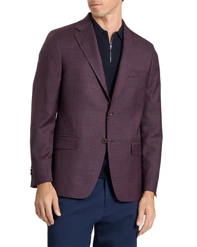 Ted Baker Winfred Plaid Modern Fit Suit Jacket In Burgundy