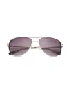 Ted Baker 58mm Full Rim Aviator Sunglasses In Gold
