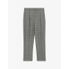 TED BAKER JOMMIAL CHECK-PRINT PLEATED WOOL-BLEND TROUSERS