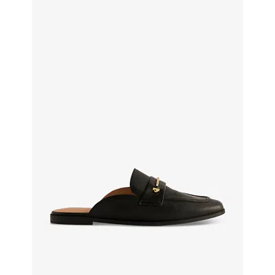 TED BAKER TED BAKER WOMEN'S BLACK ZZOLA LEATHER MULE LOAFERS