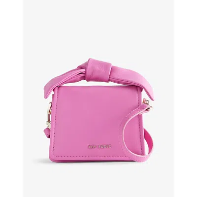 Ted Baker Womens Brt-pink Nialinn Knot-detail Leather Cross-body Bag