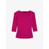 Ted Baker Womens Brt-pink Vallryy Square-neck Stretch-woven Top