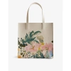 TED BAKER TED BAKER WOMEN'S CREAM MEAICON LARGE FLORAL-PRINT ICON TOTE BAG