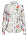 TED BAKER WOMEN'S HEDGEROW SHIVANY SHEER FLORAL SHIRT IN MULTI