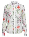 Ted Baker Women's Hedgerow Shivany Sheer Floral Shirt In Multi In White
