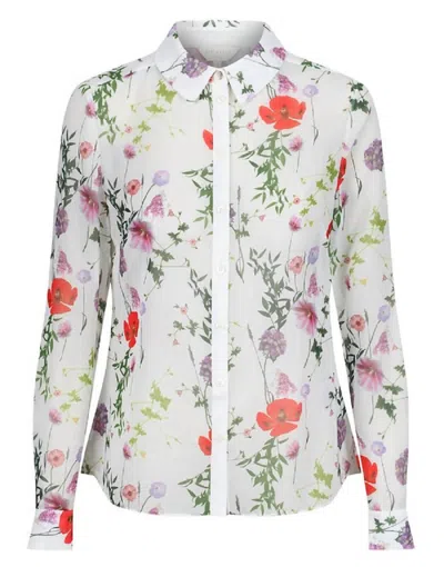 Ted Baker Women's Hedgerow Shivany Sheer Floral Shirt In Multi In White