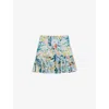 TED BAKER PRAGSEA FLORAL-PRINT TIERED WOVEN MINI SKIRT