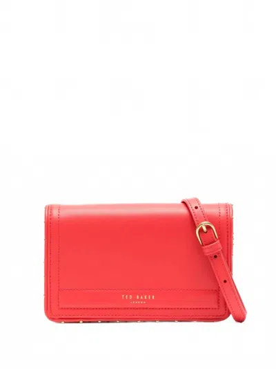 Ted Baker Women's Kahnisa Studded Edge Leather Purse In Coral In Red