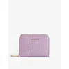 TED BAKER TED BAKER WOMEN'S LILAC CONNII CROC-EMBOSSED FAUX-LEATHER COIN PURSE