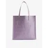 Ted Baker Womens Lilac Croccon Faux-leather Shopper Tote Bag