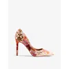 TED BAKER TED BAKER WOMEN'S MULTICOL CARAI FLORAL-PRINT SATIN COURT HEELS