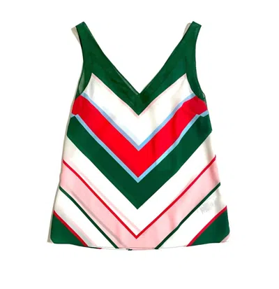 Ted Baker Women's Paisly V Neck Striped Tank Top In White