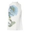 Ted Baker London Setsuko Floral Sleeveless Top In White
