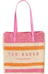 Ted Baker Women's Skye Raffia Striped Tote, Fuchsia In Pink