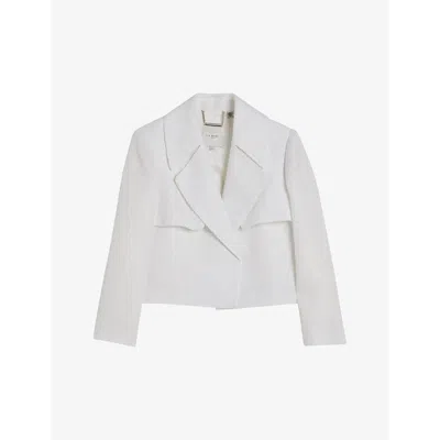 Ted Baker Womens White Shiroi Textured-weave Woven Jacket