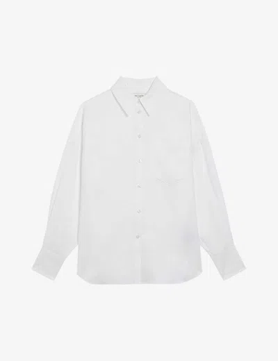 Ted Baker Womens White Toloca Relaxed-fit Long-sleeve Linen Shirt