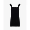 Ted Baker Womens Black Imojen Square-neck Slim-fit Stretch-knit Midi Dress