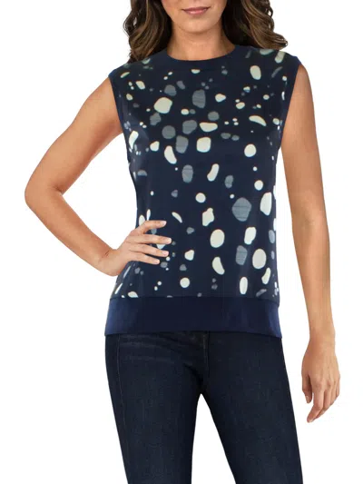 Ted Baker Womens Dot Print Crewneck Shell In Blue