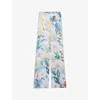 TED BAKER TED BAKER WOMEN'S IVORY SARCA FLORAL-PRINT WIDE-LEG WOVEN TROUSERS
