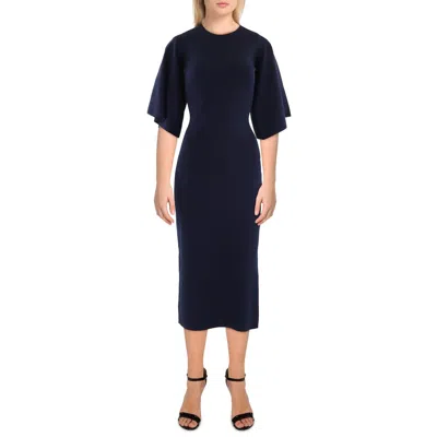 Ted Baker Womens Slit Viscose Bodycon Dress In Blue