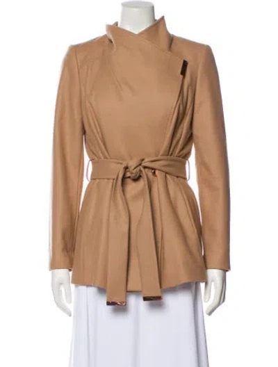 Pre-owned Ted Baker Wool Biker Jacket In Neutral