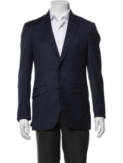 Pre-owned Ted Baker Wool Blazer In Blue