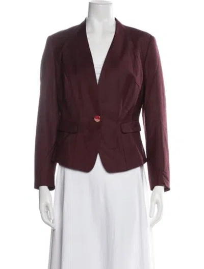 Pre-owned Ted Baker Wool Blazer In Burgundy