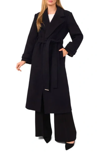 Ted Baker Wool Blend Wrap Coat In Black