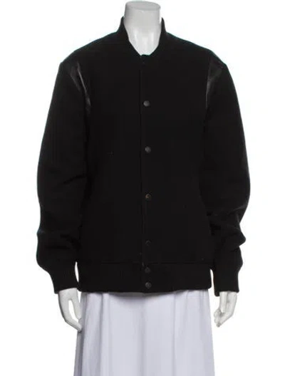 Pre-owned Ted Baker Wool Bomber Jacket In Black