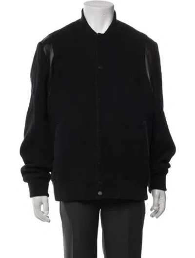 Pre-owned Ted Baker Wool Bomber Jacket In Black