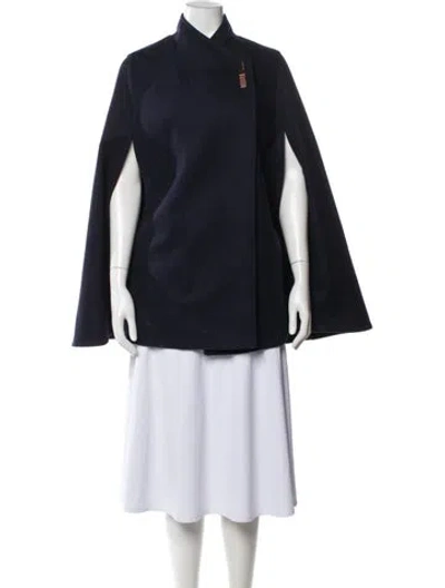 Pre-owned Ted Baker Wool Cape In Blue
